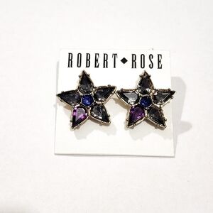 *2 for $30* Robert Rose - Large Rhinestone Star Earrings